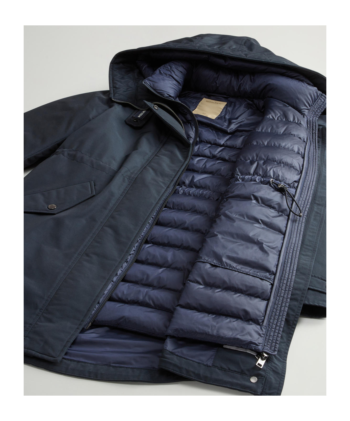 Woolrich Ramar Cloth Three-in-one Parker Coat In Black