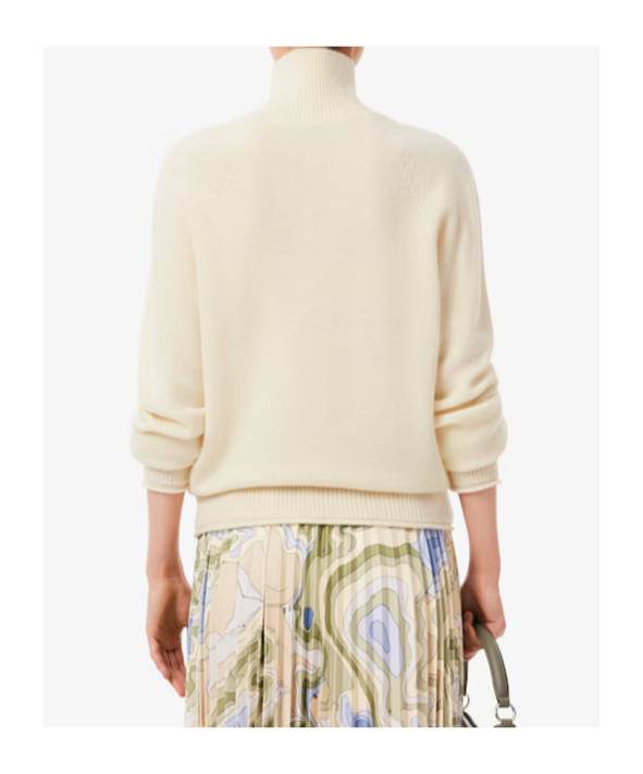 Lacoste Carded Wool High Neck Sweater In Multi