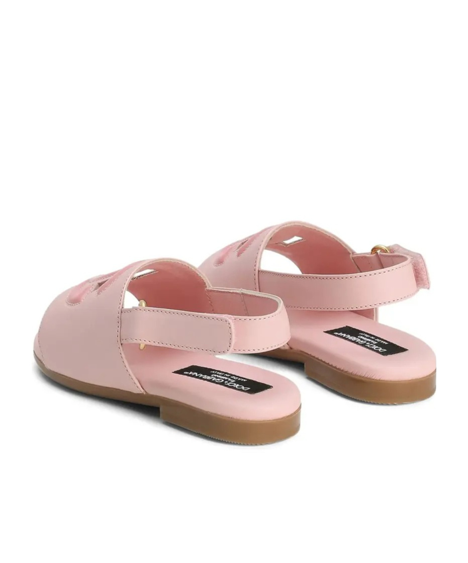 Dolce & Gabbana Logo-patch Sandals In Pink