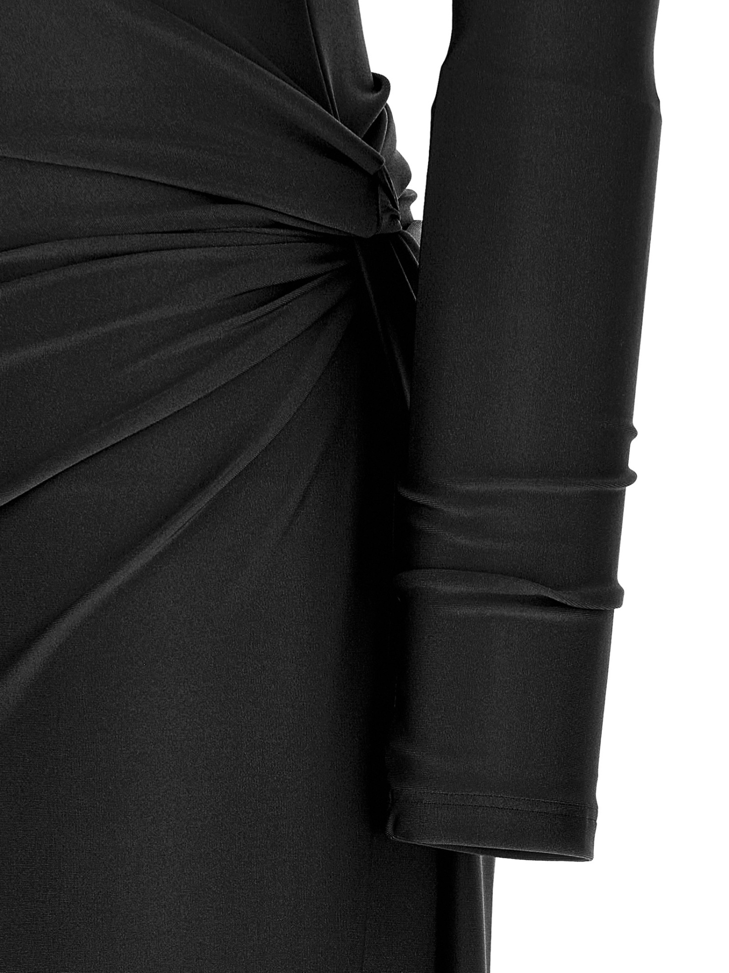 The Andamane Off-the-shoulder Long Sleeve Fitted Jumpsuit In Black