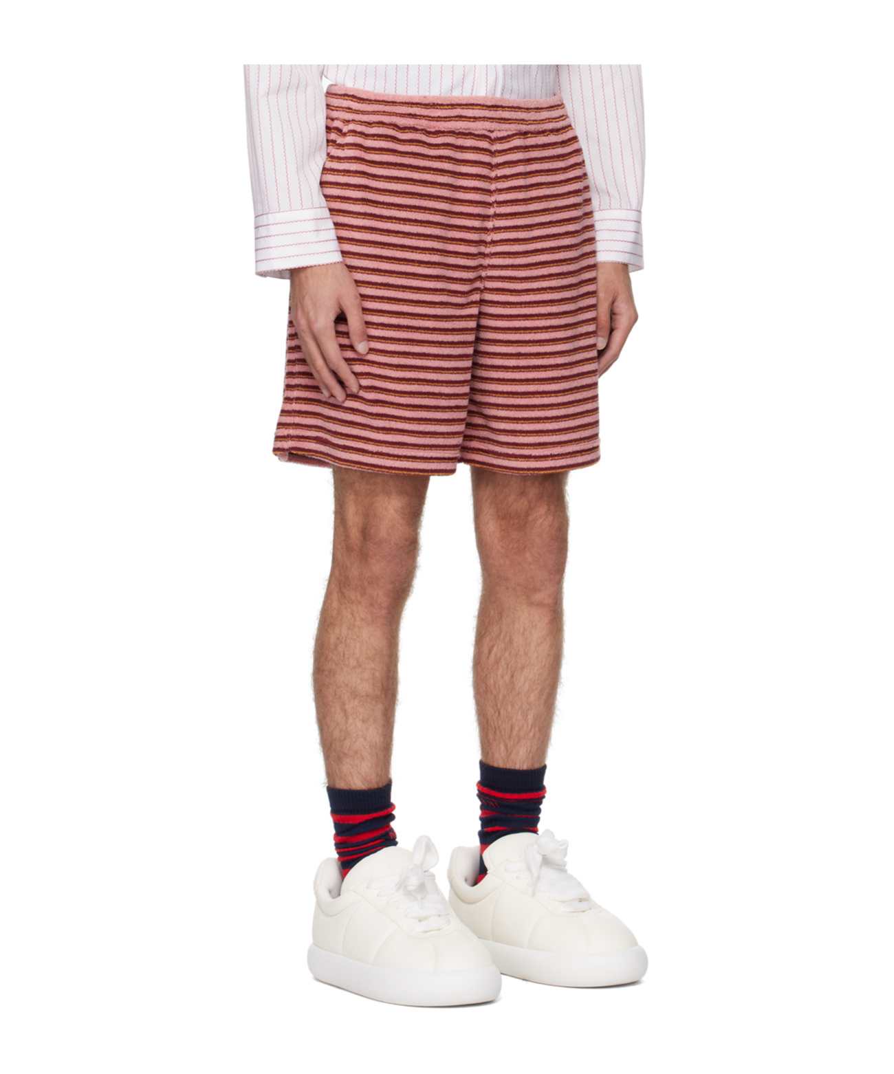 Marni Pink Striped Shorts In Pink