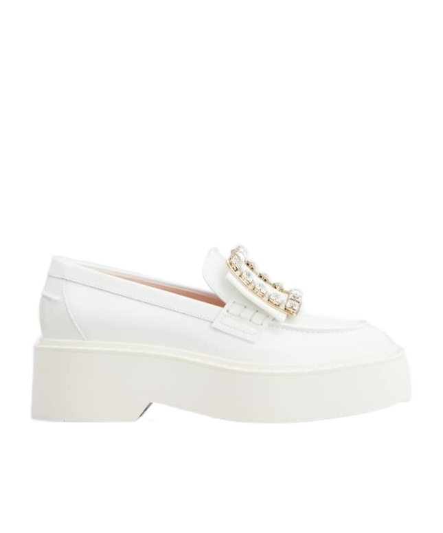 Roger Vivier Viv' Rangers Loafers In White