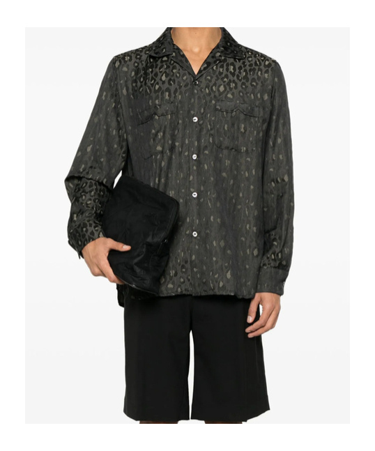 Shop Needles Animal Pattern Shirt In Black