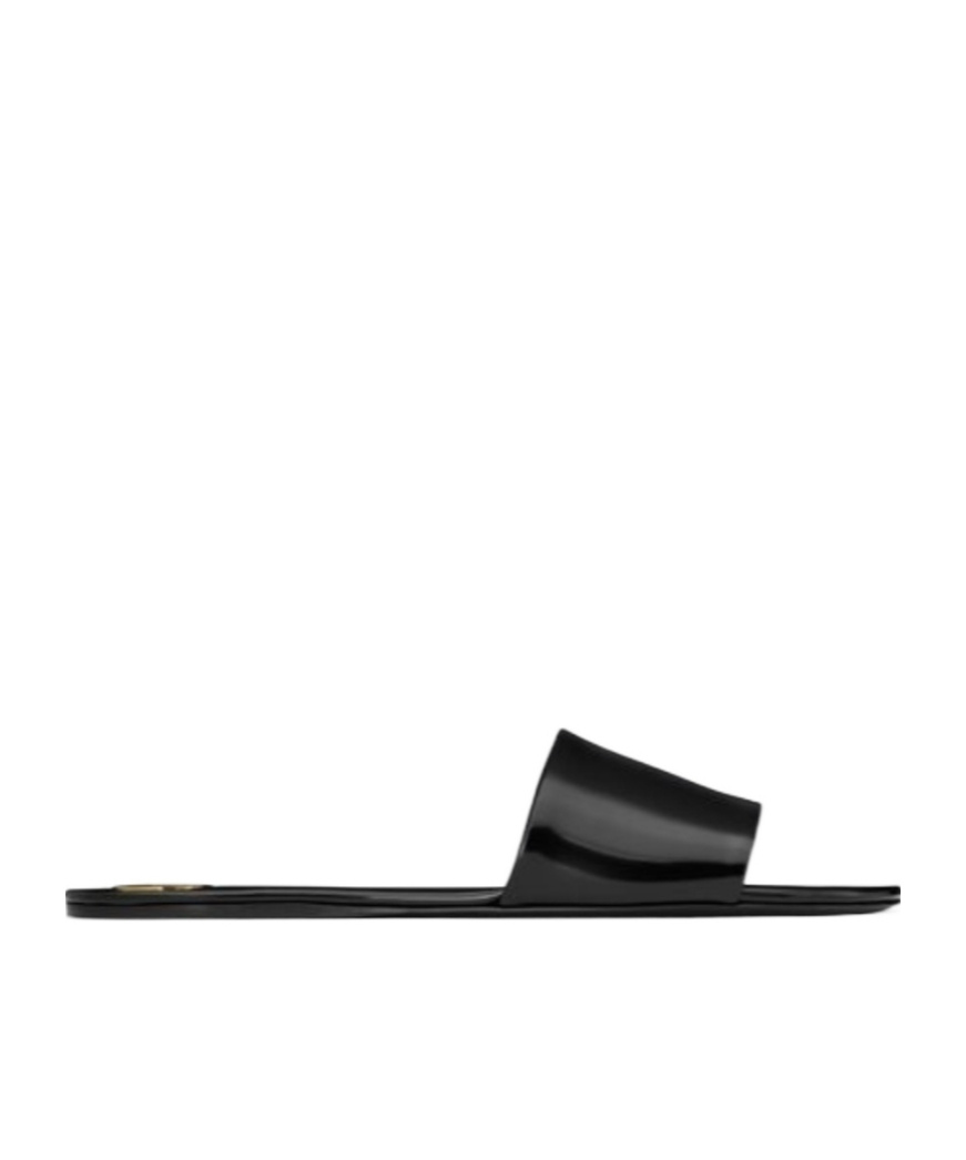 Saint Laurent Carlyle Slip-on Slides In Black