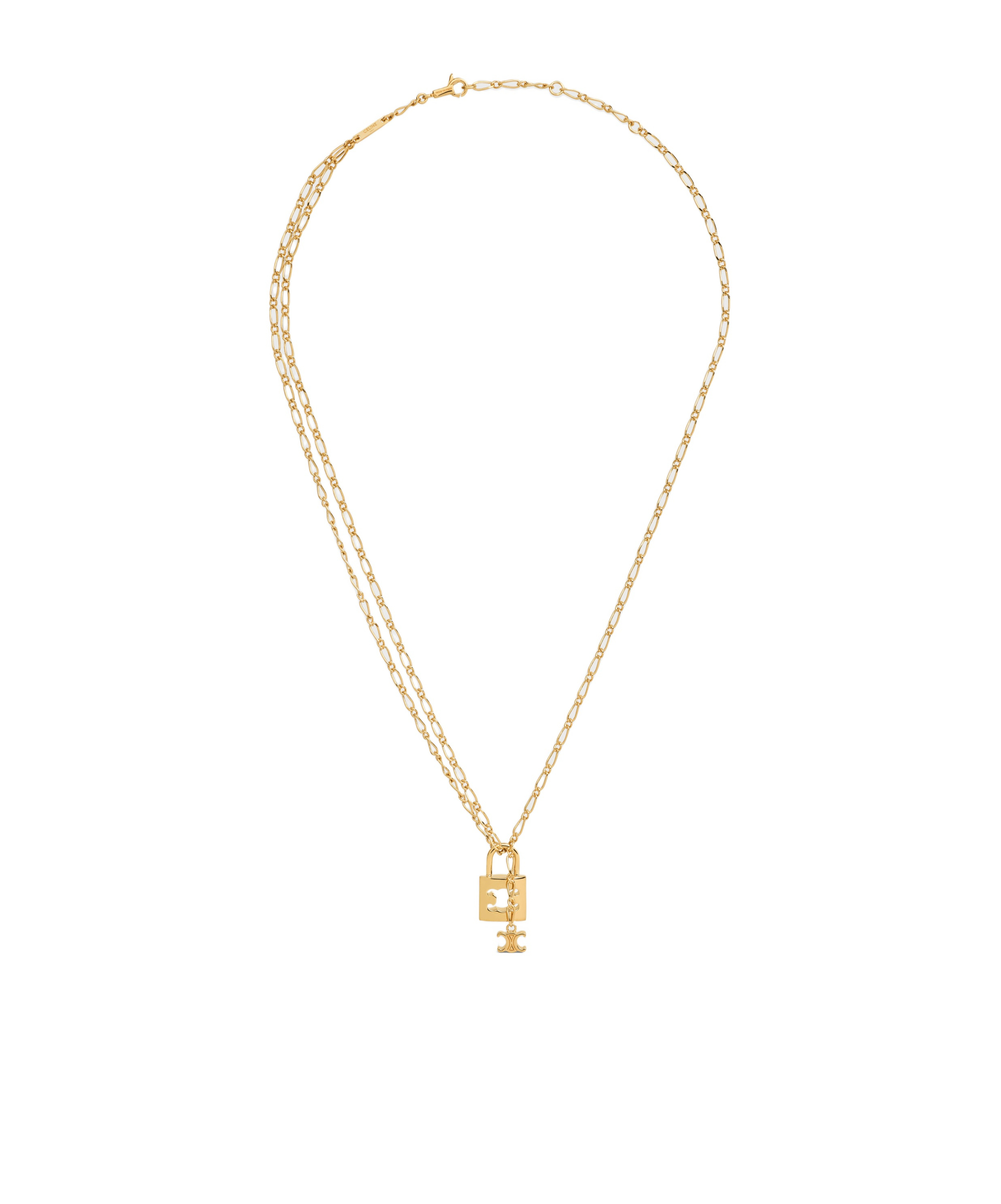 Celine Lock Trimphe Necklace In Yellow