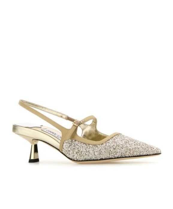 Jimmy Choo Didi 45 Glitter Slingback Pumps In Nude