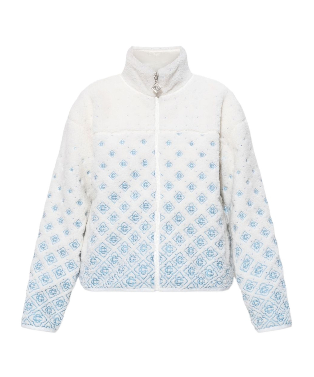 Casablanca Zippered Long-sleeved Casual Jacket In White