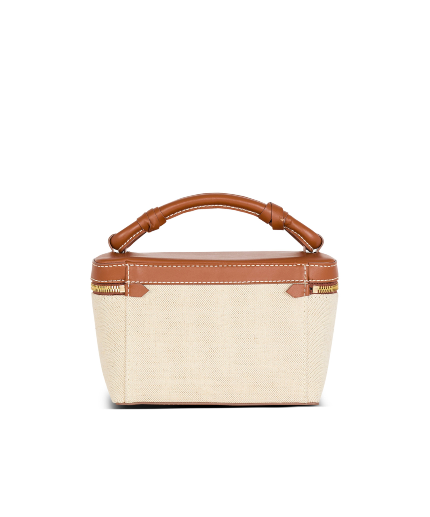 Shop Balmain B-army Vanity Case In Canvas And Leather In White