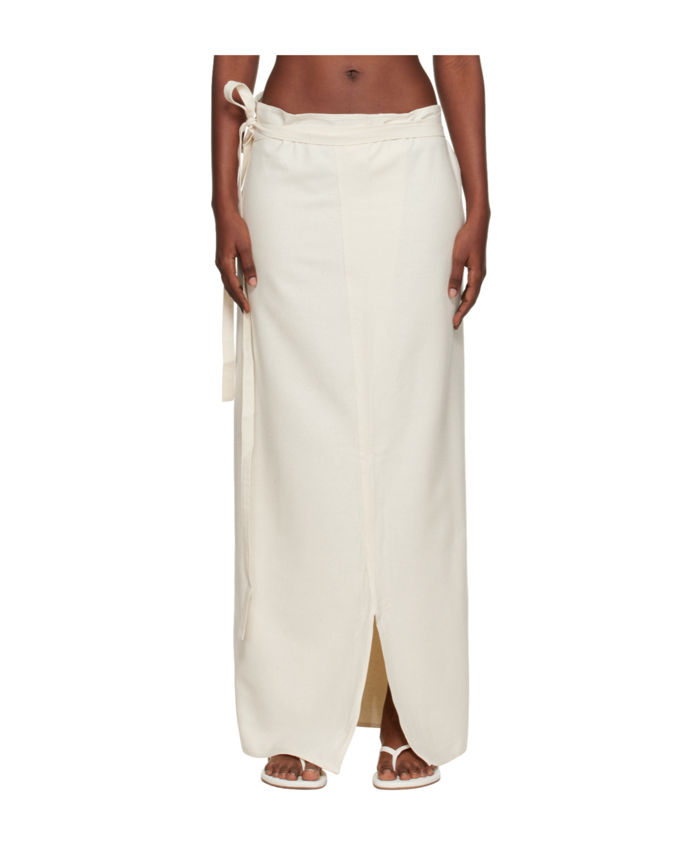 Baserange Off-white Venn Maxi Skirt In White