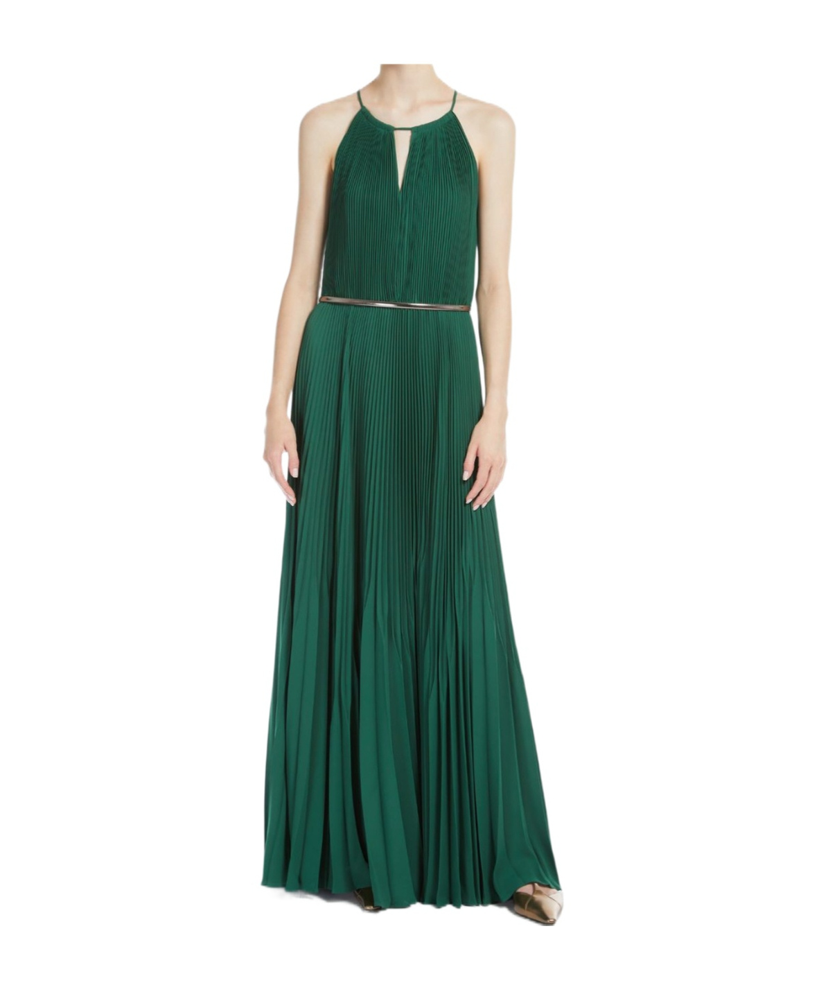 Max Mara Backless Dress In Green