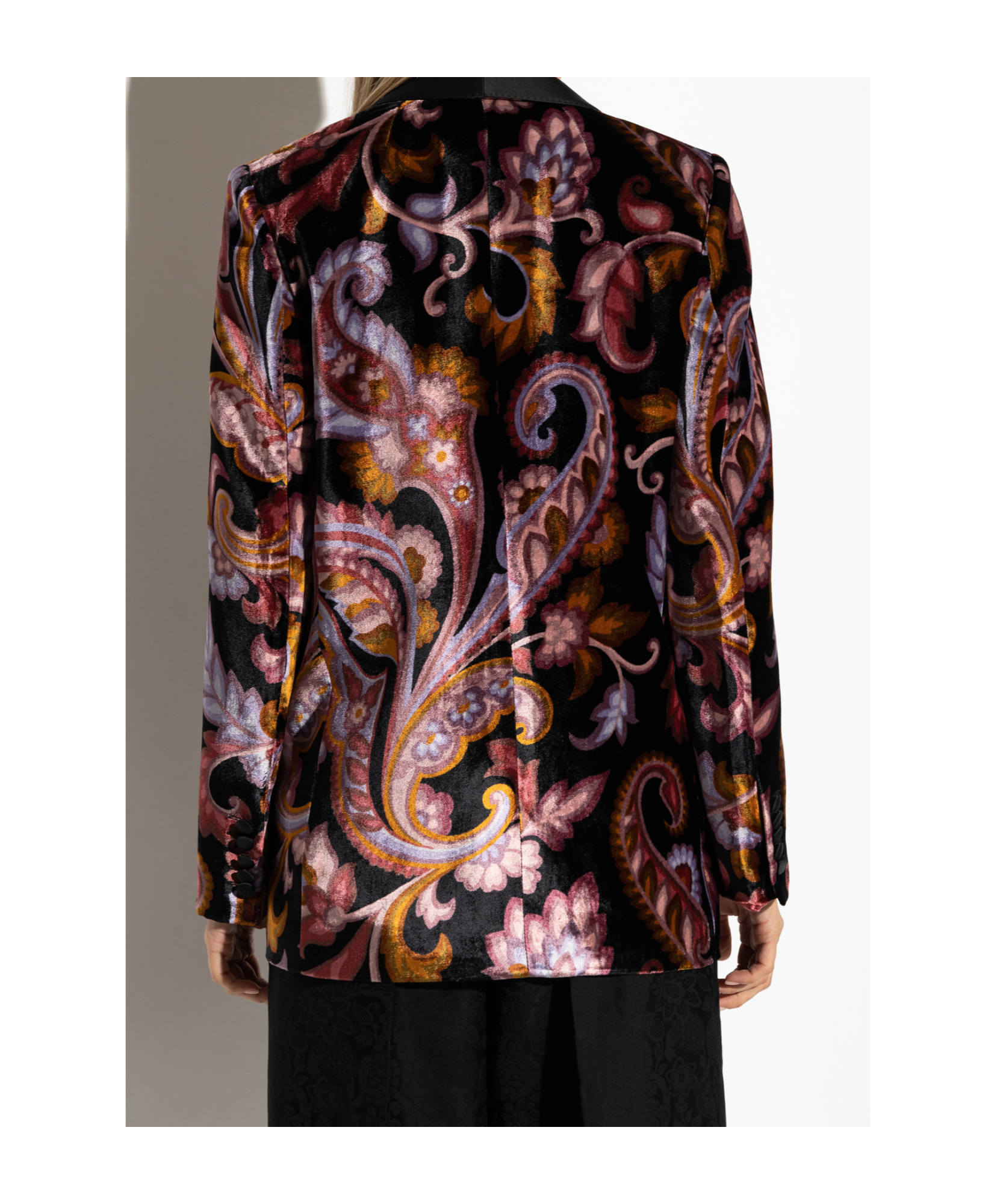 Etro Velvet Jacket With Print In Black