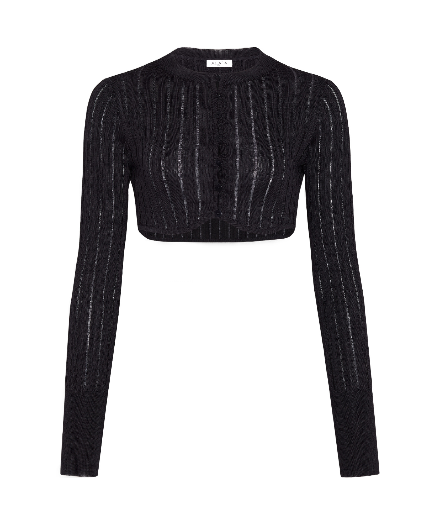 ALAÏA ALAÏA CRINOLINE CROPPED KNITTED CARDIGAN
