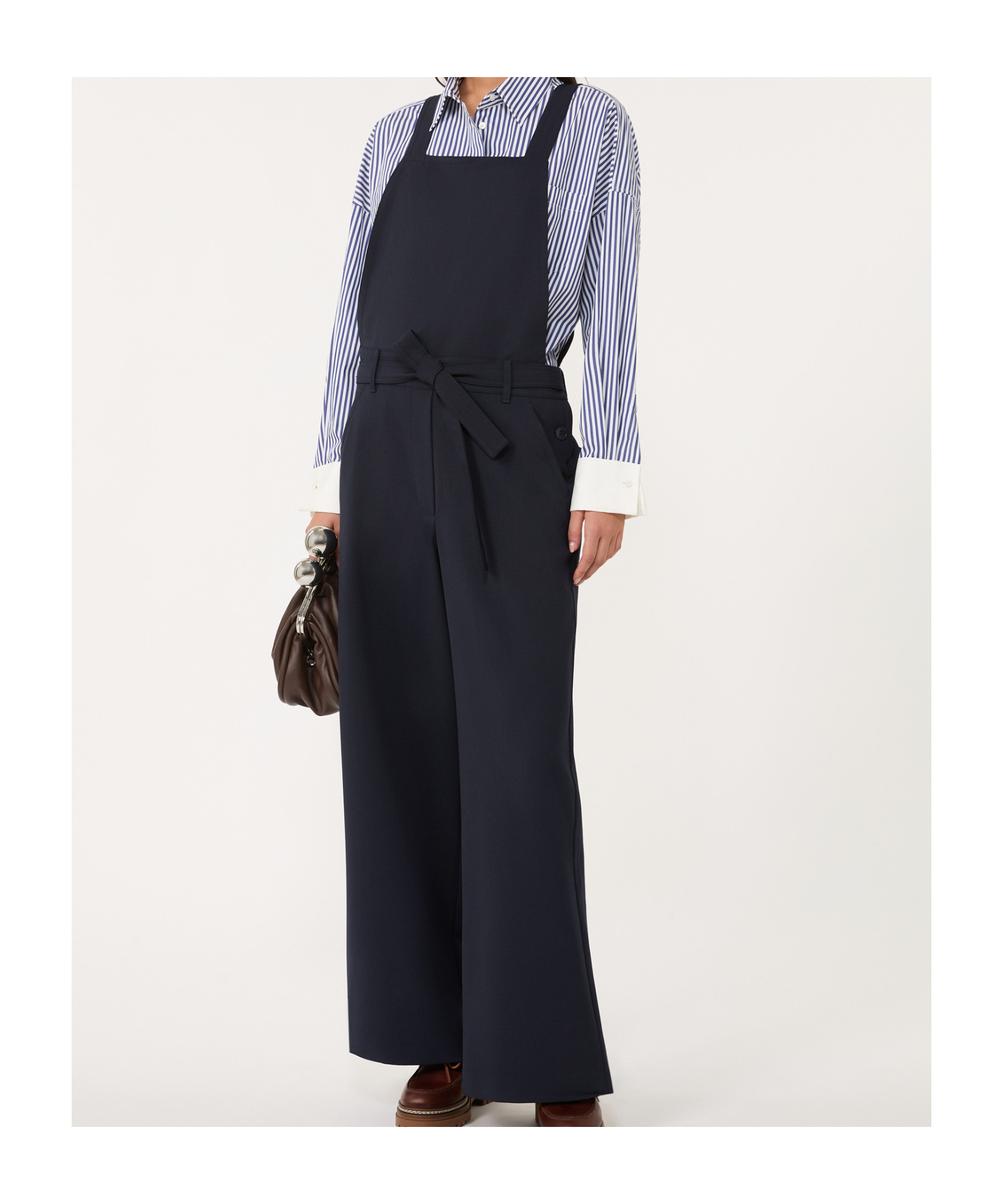 Weekend Max Mara Wool Gabardine Overalls In Black