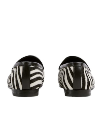 Gucci Zebra-print Calf Hair Loafers In Black