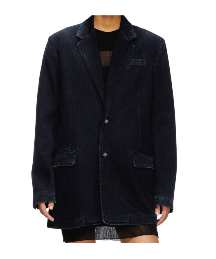 Diesel Blazer In Streaky Denim In Black