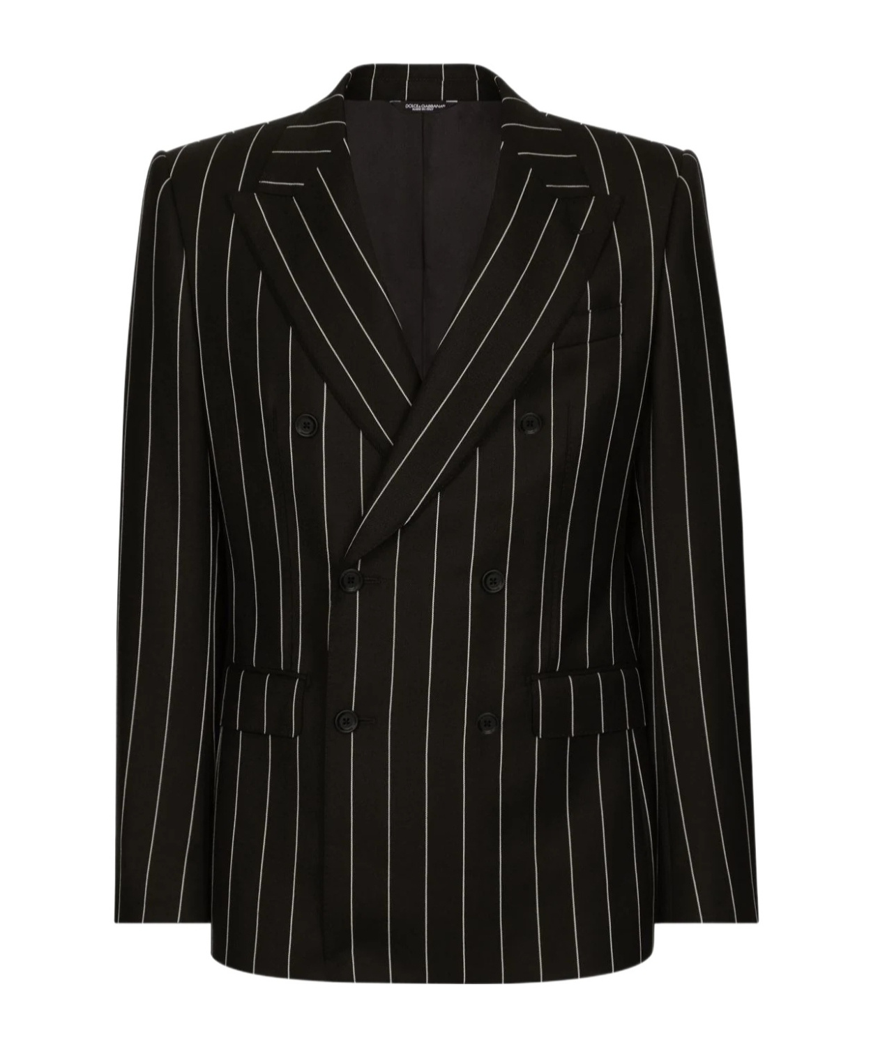 Dolce & Gabbana Pinstripe-pattern Wool Blazer In Black