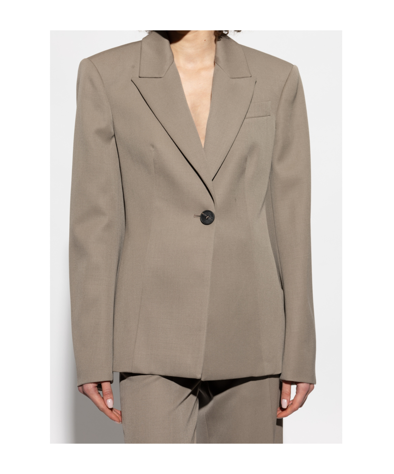 Shop Attico The Single-breasted Blazer In Nude
