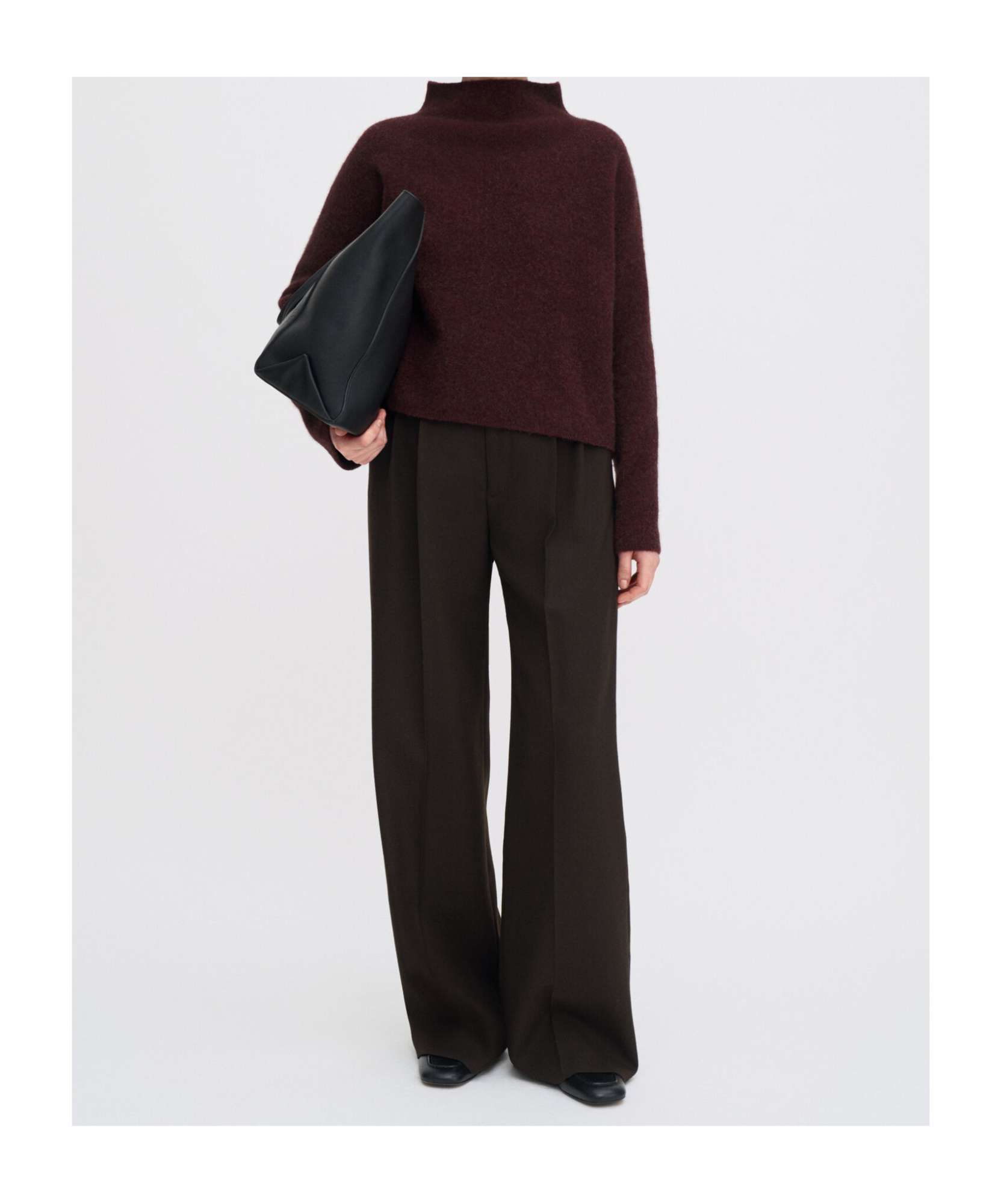 Filippa K Mika Yak Funnelneck Sweater In Burgundy