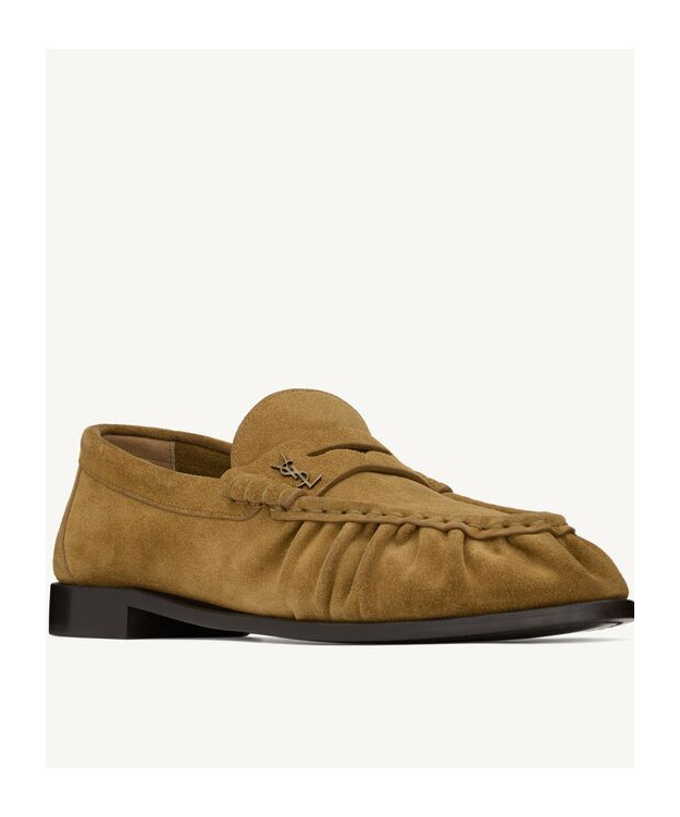 Saint Laurent Camel Suede Le Loafer Loafers In Brown