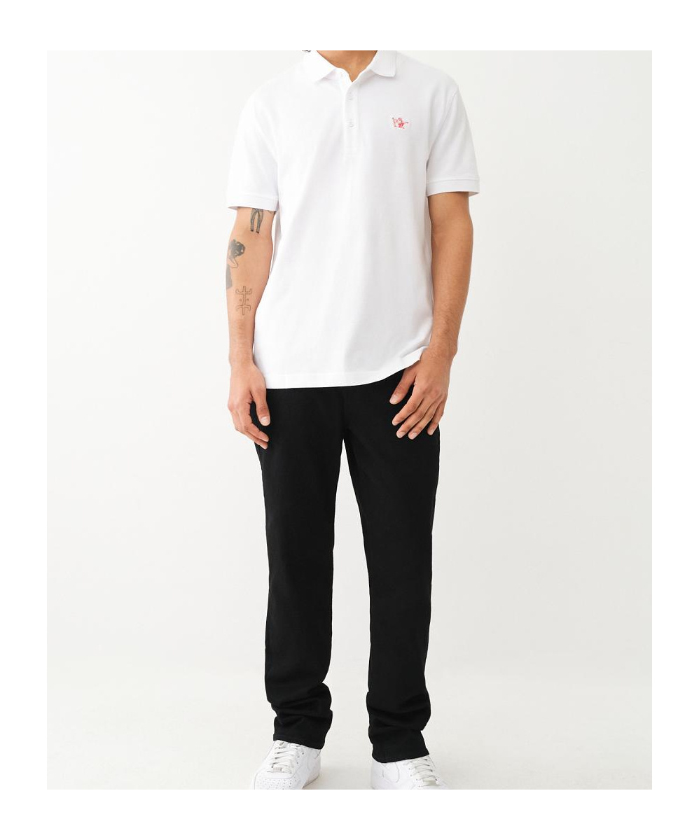 True Religion Short-sleeved Polo Shirt In White