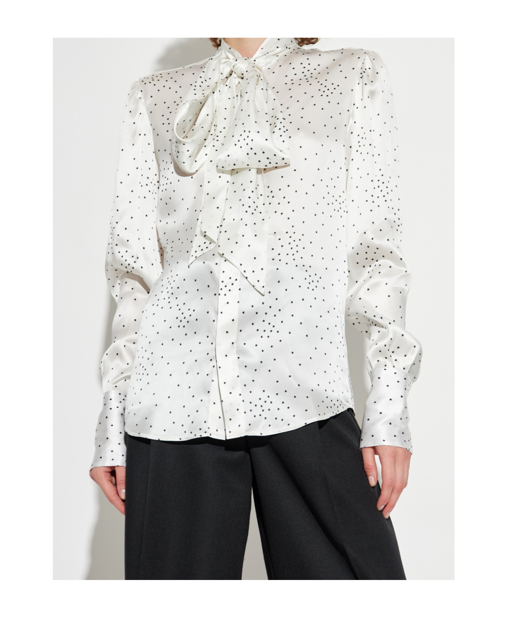 Dsquared2 Puff-sleeve Polka-dot Blouse In White