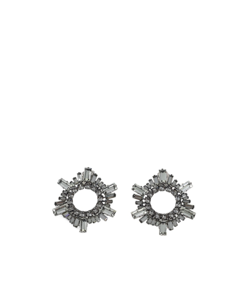 Amina Muaddi Begum Earrings Mini In Metallic