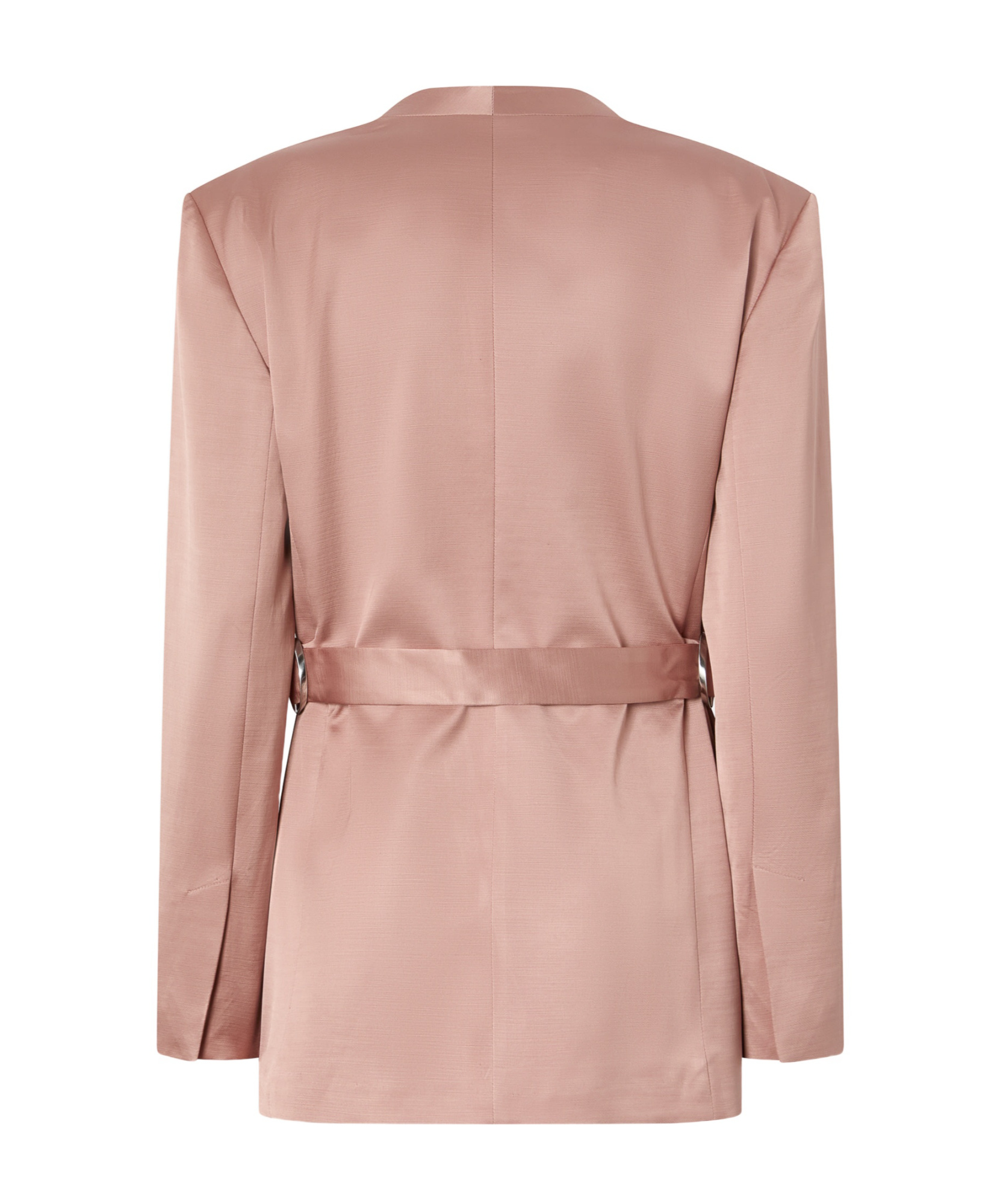 Pinko Satin Formal Blazer With Belt In Nude