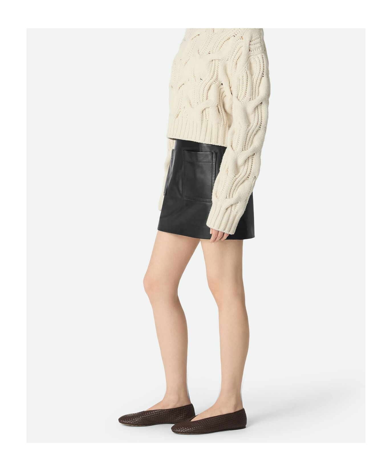 Bottega Veneta Leather Skirt In Black