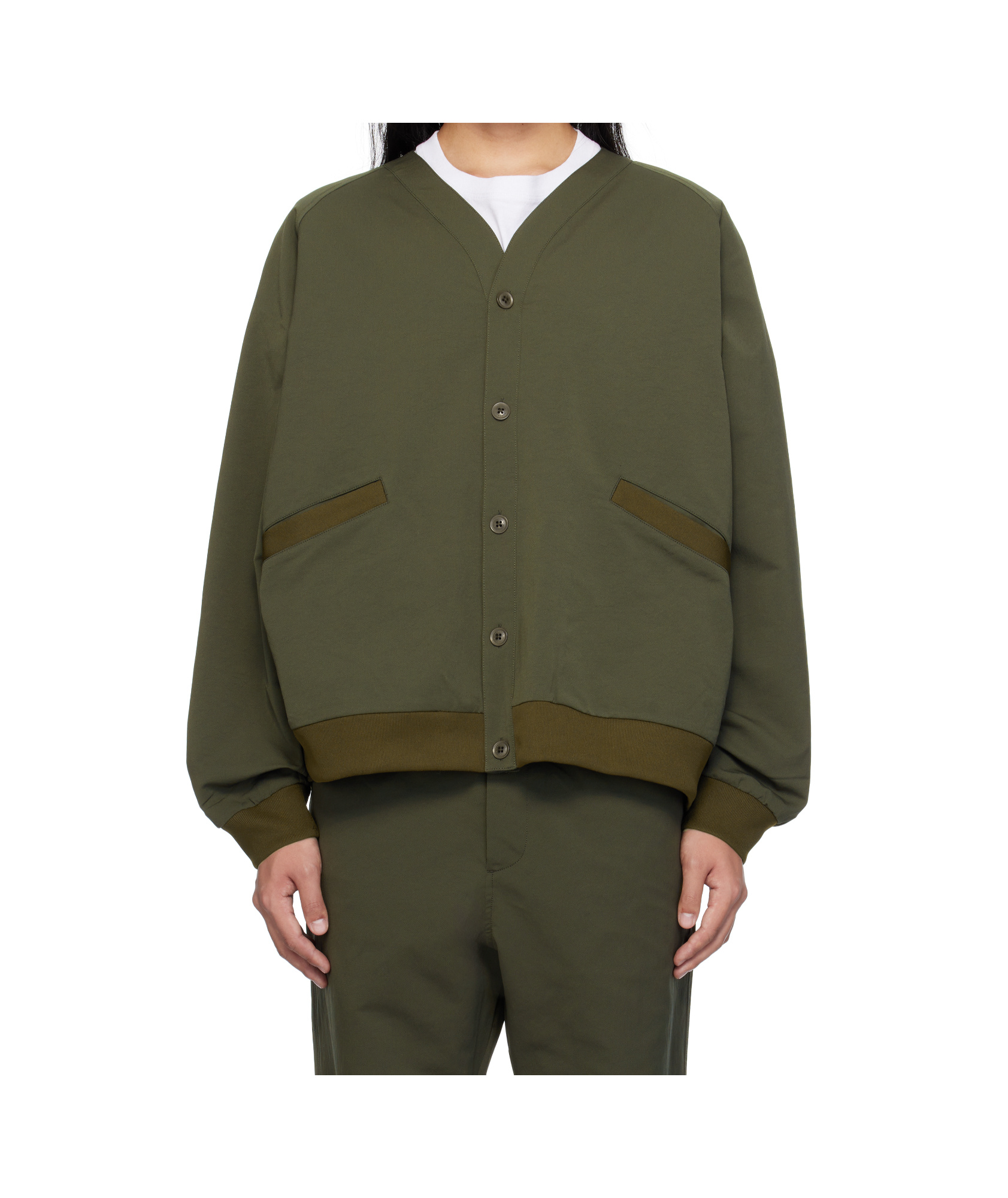 Nanamica Khaki Alphadry Cardigan In Brown