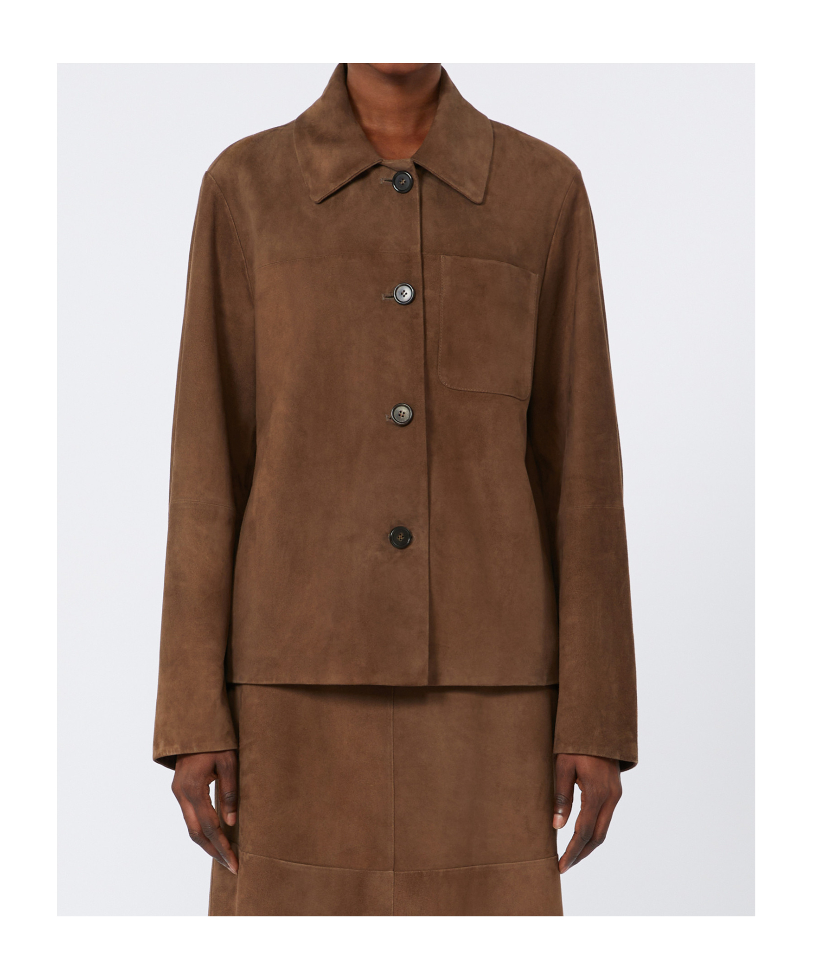 Max Mara Suede Shacket In Brown