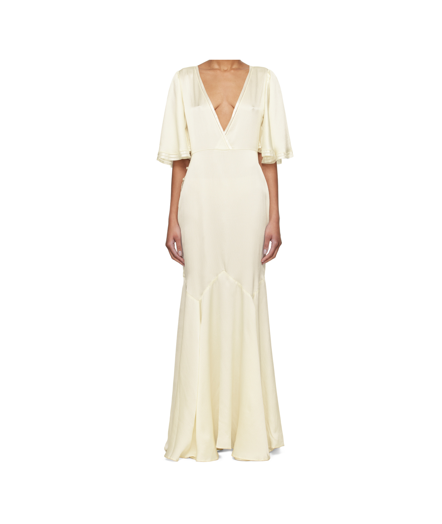 Shop Bode V-neck Dress In White