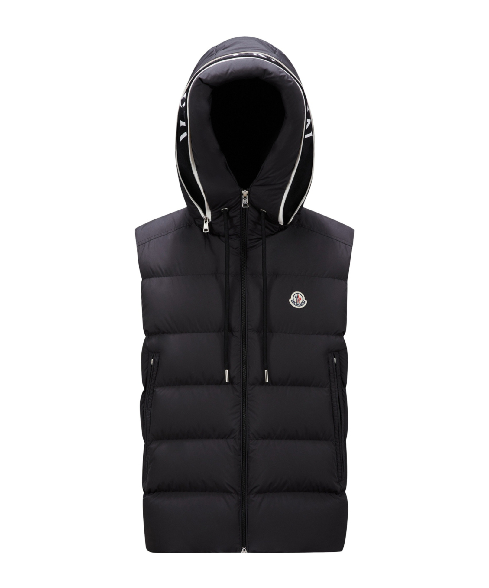 Moncler Cardamine Hooded Down Gilet In Black
