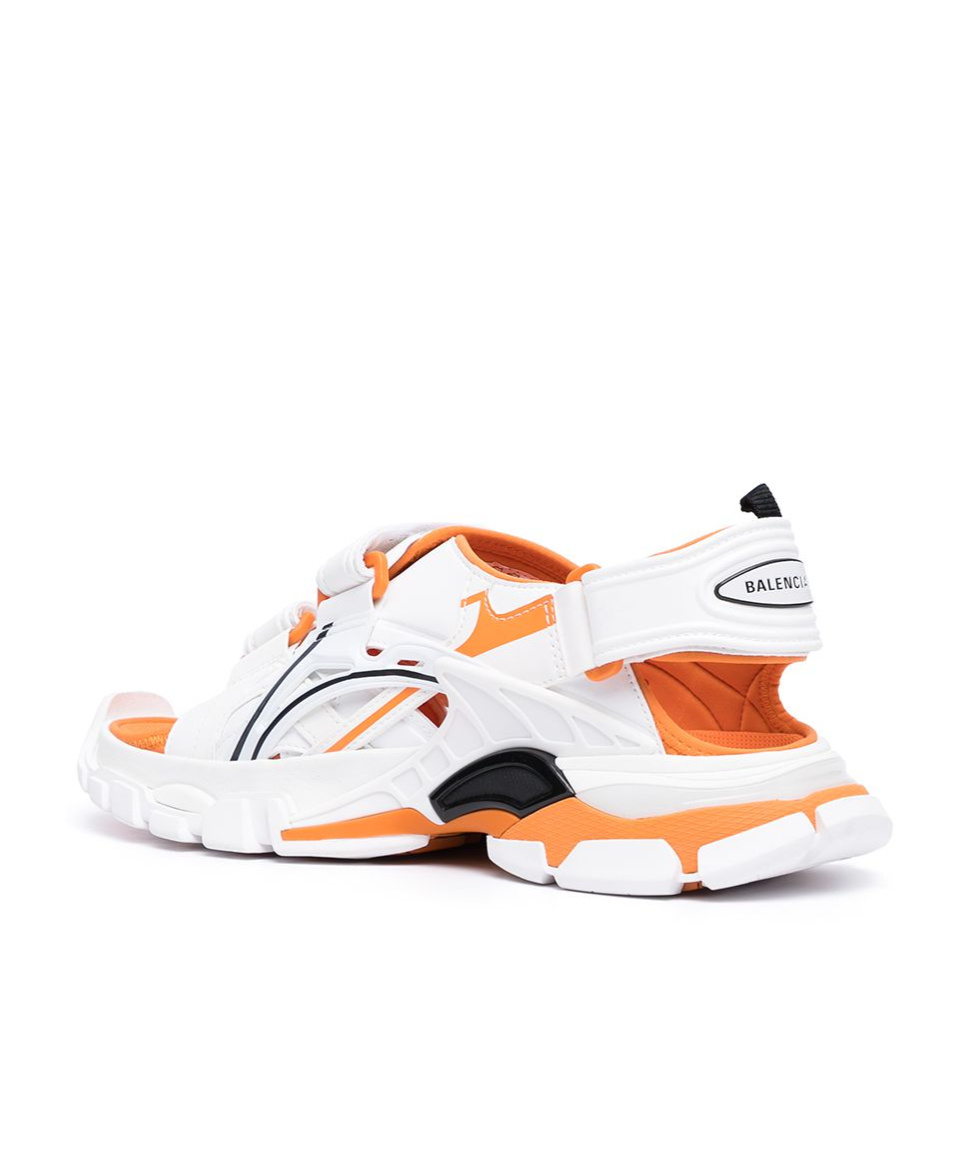 Shop Balenciaga Logo-patch Open-toe Sandals In White