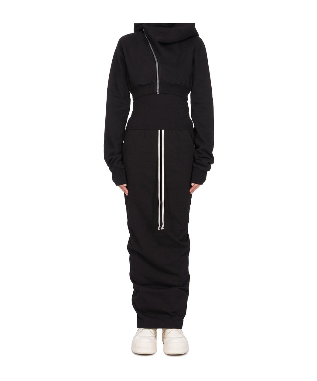 Rick Owens Drkshdw Mountain Crop Zip-front Hoodie In Black