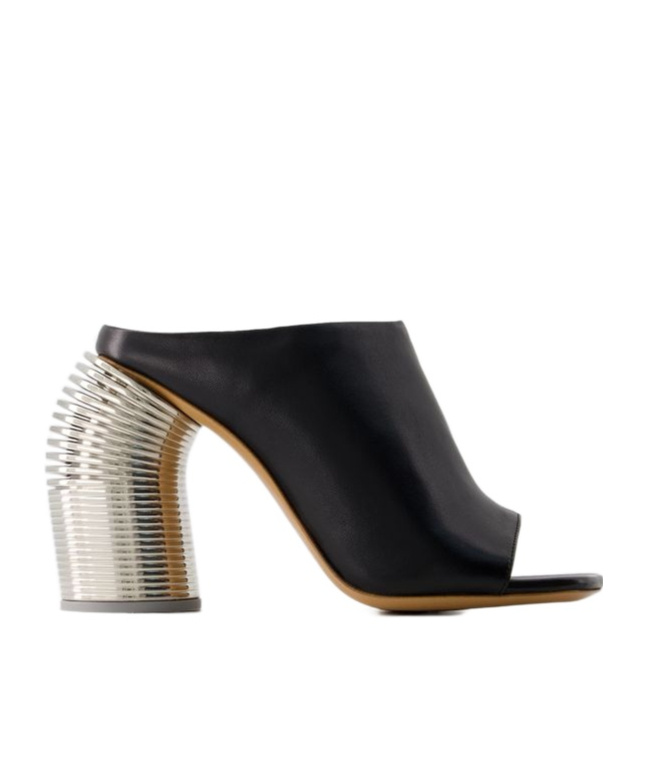 Off-white Silver Spring Mules In Black