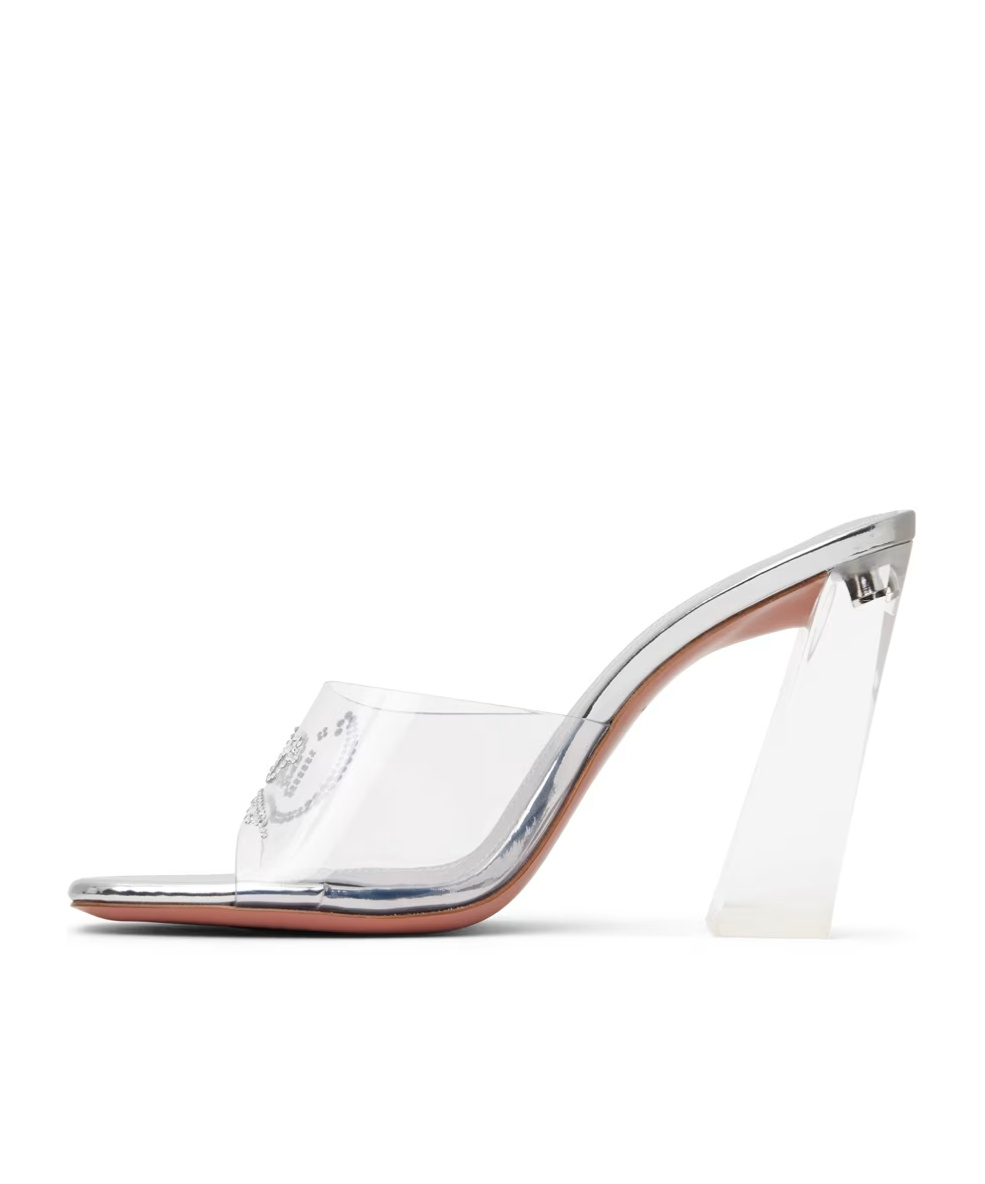 Amina Muaddi Sabot Bella In Pvc Trasparente  Donna In White