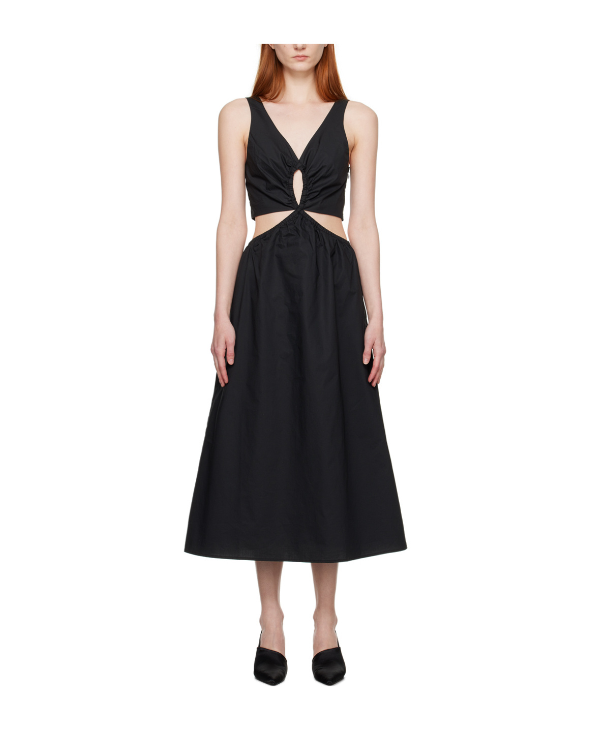 ANINE BING CUT-OUT DETAIL MIDI DRESS