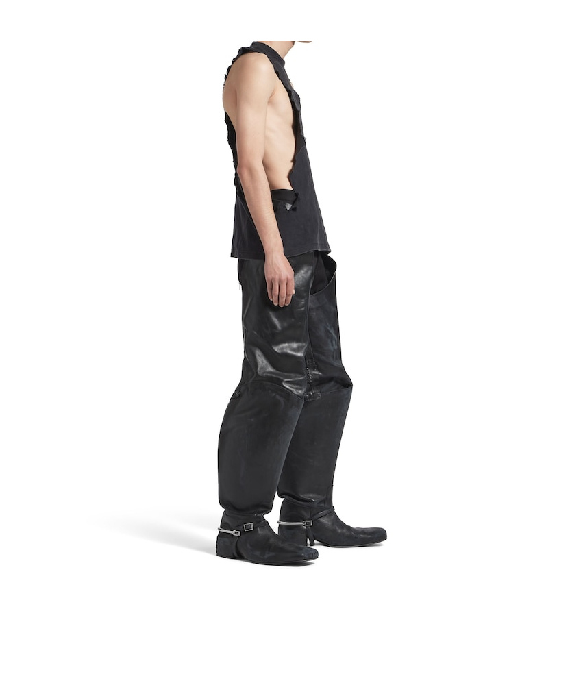 Balenciaga Men's Standard Ripped Tank Top In Black Faded In Black