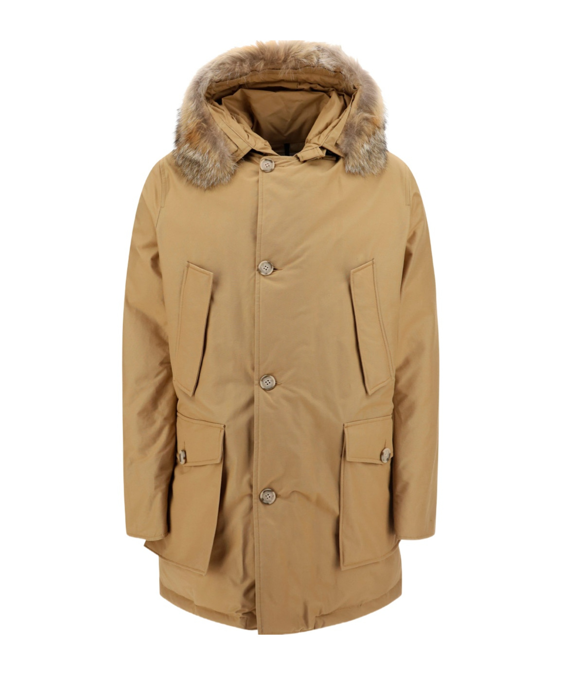 Woolrich Down Jacket "arctic" In Brown