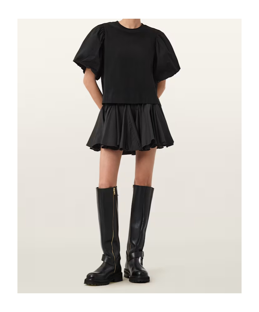 Allsaints Jess Relaxed Voluminous T-shirt In Black