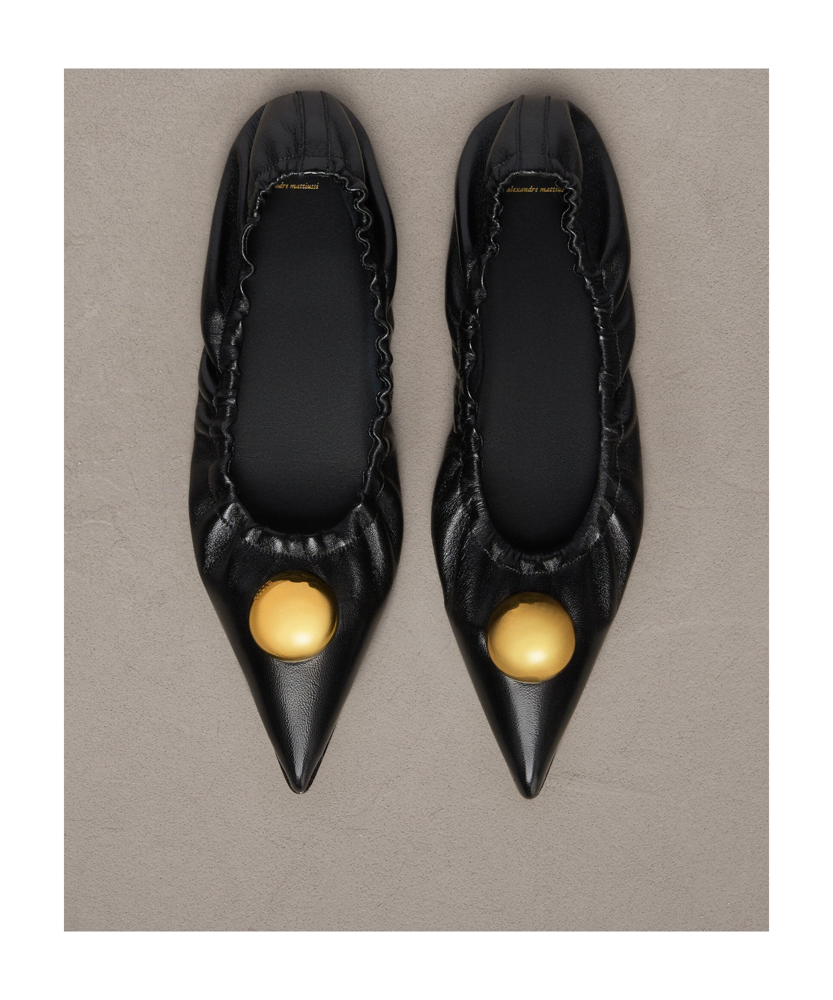 Ami Alexandre Mattiussi Ami Embellished Pointed Toe Ballerinas In Black