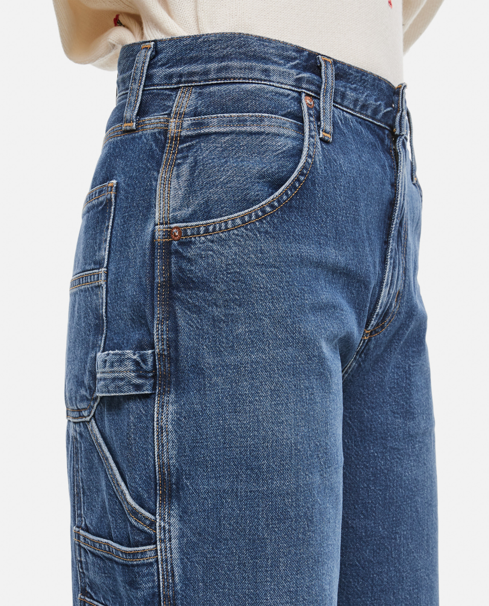 Agolde Low-detailed Wide-leg Jeans In Blue