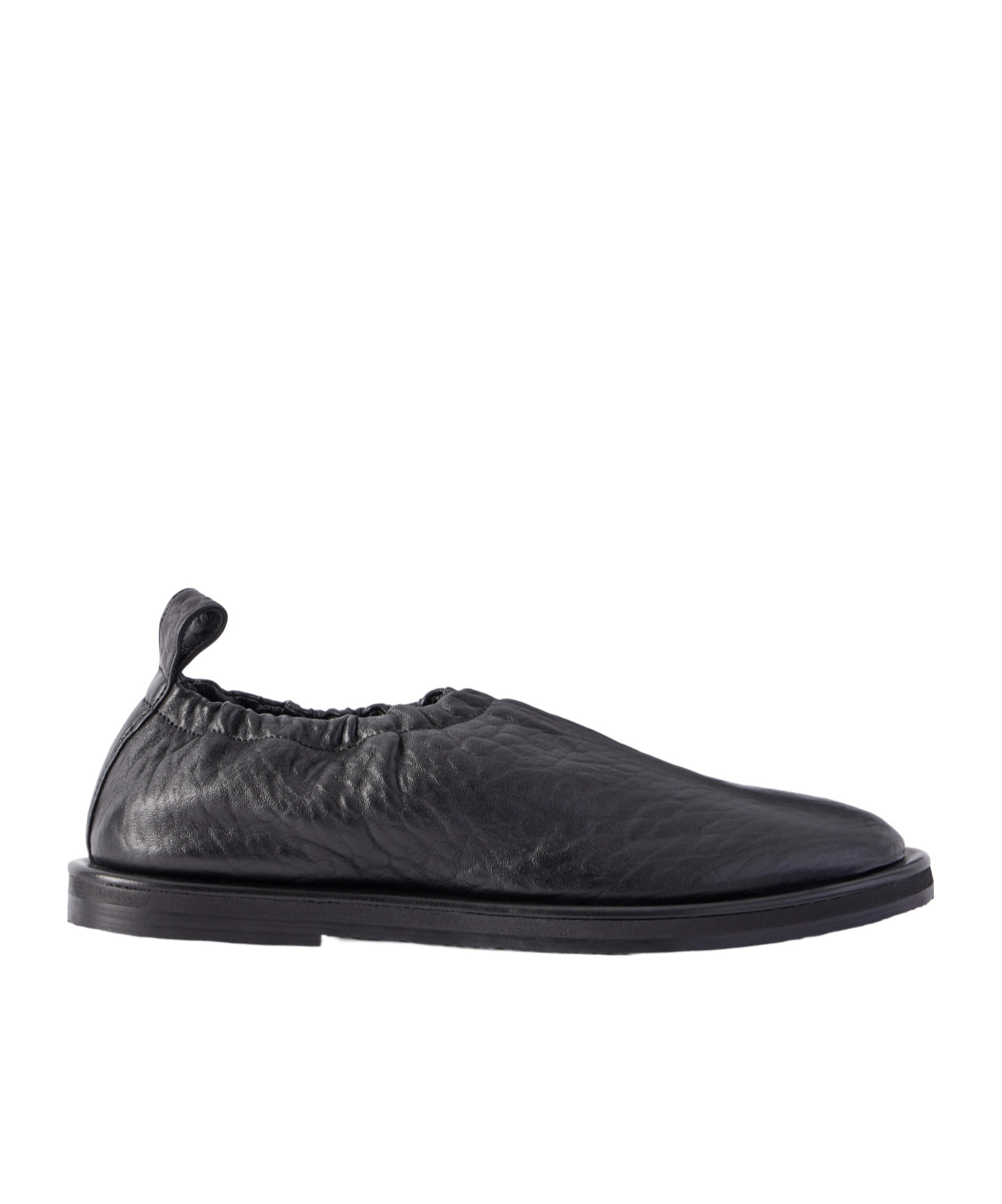 Studio Nicholson Crinkled Leather Loafers In Black
