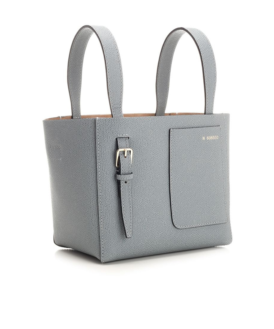 Valextra 'soft Micro' Shoulder Bag In Gray