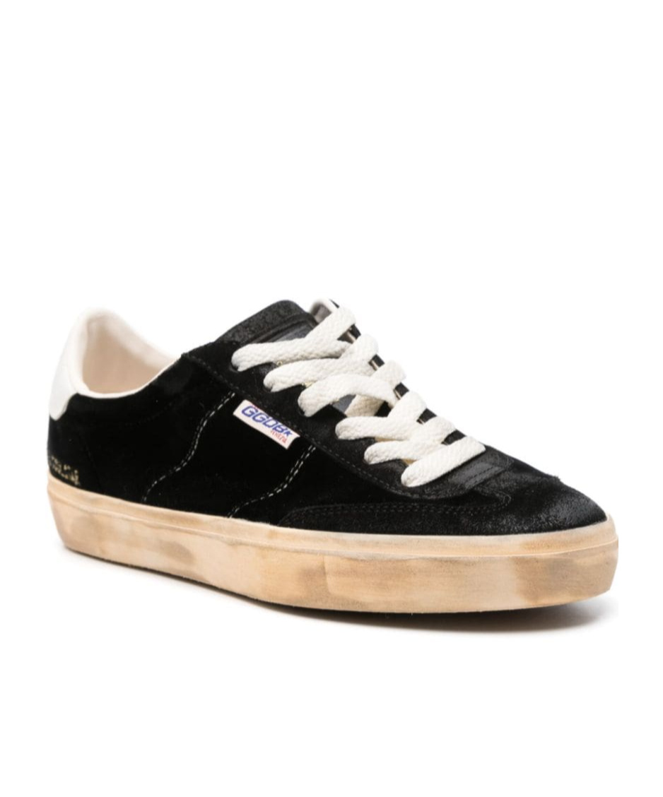 Golden Goose Soul Star Velvet Suede Low-top Sneakers In Black