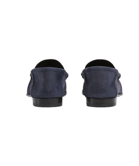 Gucci Round Toe Loafers With Metal Buckle Detail In Blue