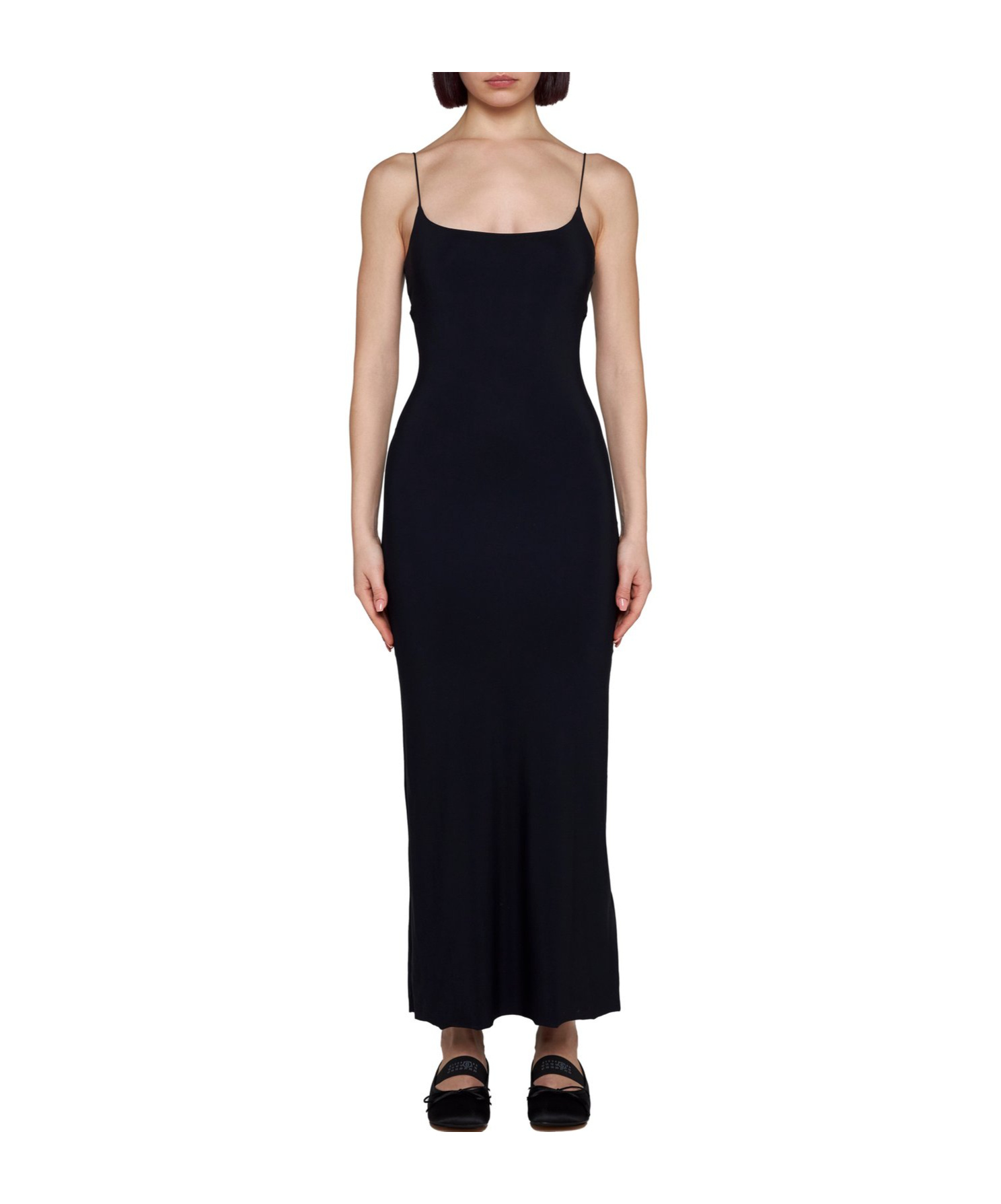 Shop Mm6 Maison Margiela Numbers-motif Maxi Dress In Black