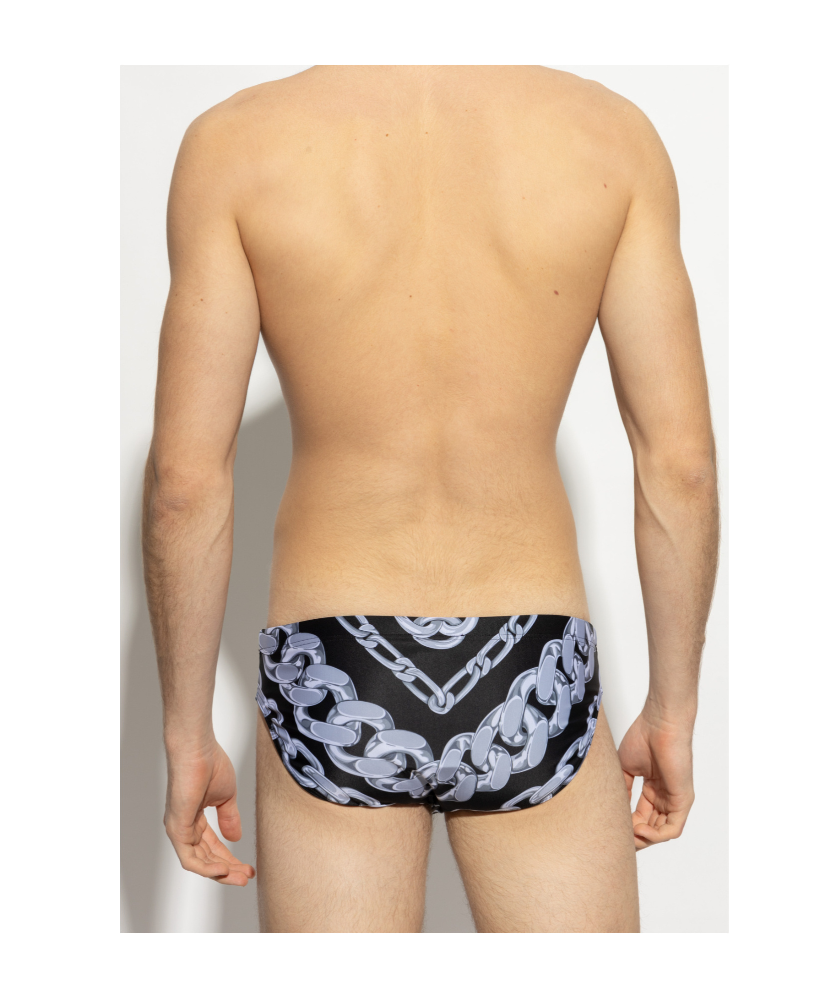 Versace Elastic Waist Swimming Trunks In Black