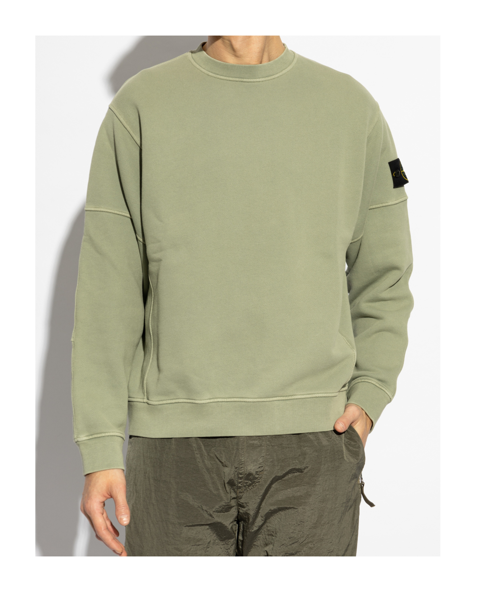 Stone Island Compass Badge Sweatshirt In Green