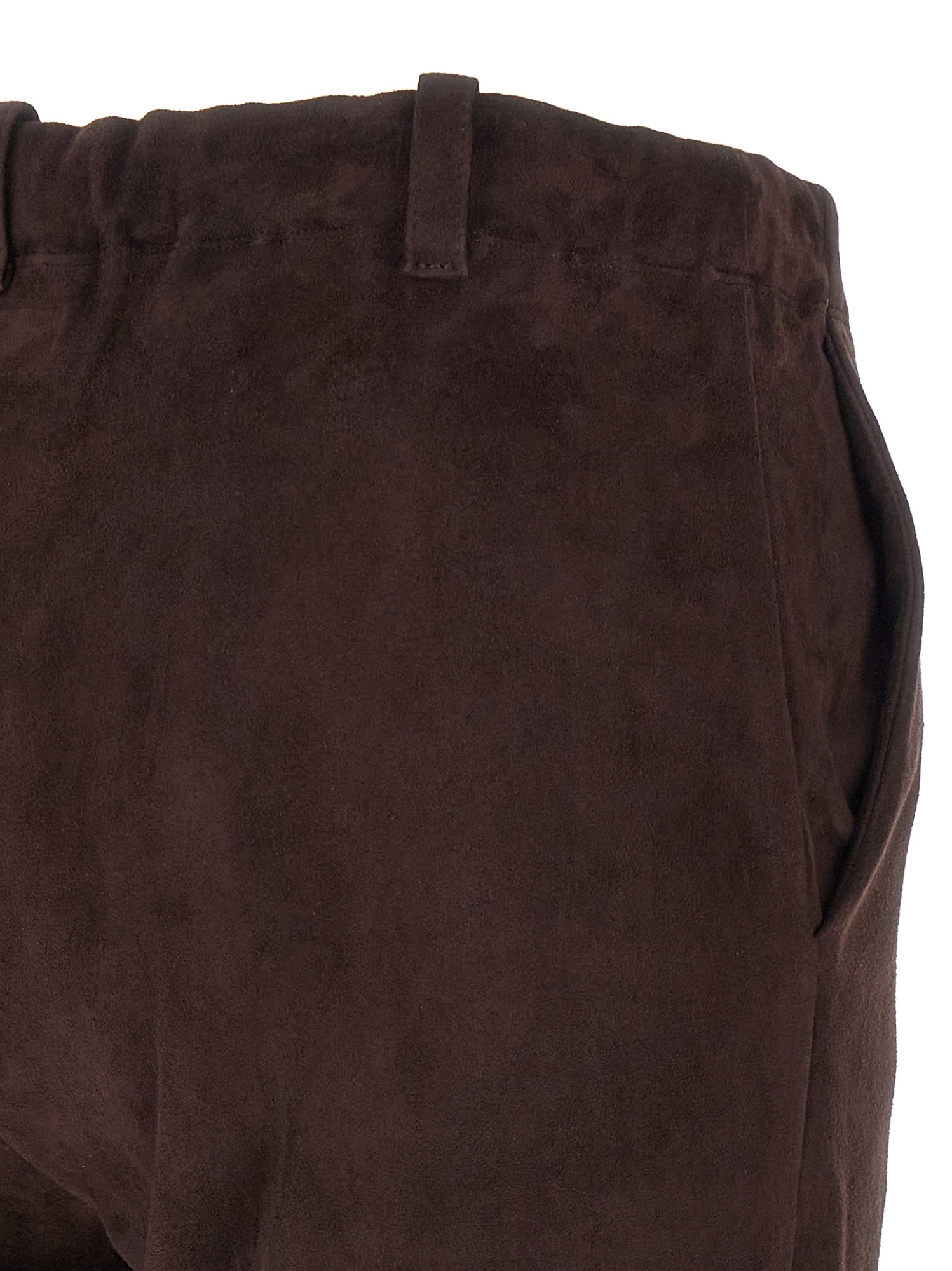 Stouls Flared Suede Trousers In Brown
